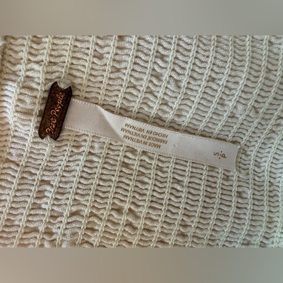 Free People Off White Denim Puff Sleeve Dress - Picture 4 of 4